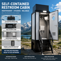 Cabine de toilettes portable autonome + réservoir d'eau et fosse septique, toilettes mobiles extérieures pour chantier et zone isolée