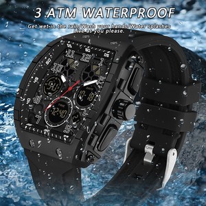 Sanda 6157 Trendy Men Electronic Sports <b>Watch</b>, <b>Waterproof</b> Luminous <b>Digital</b> Quartz Wristwatch with Alarm & Silicone Strap - Product Image 6