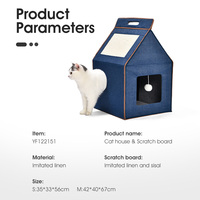 Boîte à gratter multifonctionnelle en forme de lait pour chat Maison pliable pour chat avec coussin en sisal