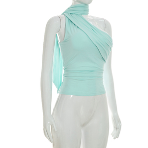 Viviblook C26TP243 Chaleco de Verano para Mujer, Nuevo y Sexy Chaleco sin Mangas con Hombro Descubierto, Top de Tirantes para Damas - Product Image 3
