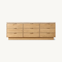 Meubles de chambre à coucher modernes Stockage de vêtements en bois massif Armoire en bois Commode à 9 tiroirs