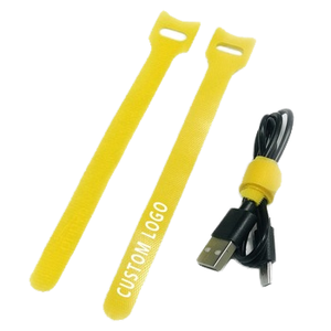 Bande auto-adhésive à double face personnalisée avec logo imprimable, 2 cm de large, en nylon, attaches velcro pour câbles - Product Image 1