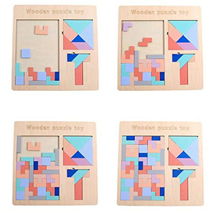 Bằng Gỗ 3 Trong 1 Giáo Dục Câu Đố Khối DIY Montessori Não Gỗ Iq Đào Tạo Cắt Giấy Câu Đố Cho Trẻ Em 3-6 Tuổi - Product Image 5