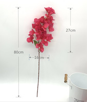 Ranting Bunga Bougainvillea Buatan Tangan 80cm Modern Kuning Oranye Dekorasi Rumah Pengaturan Pesta Pernikahan Terbuat dari Kain