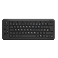 AIKUN AX8500 Clavier sans fil 2.4Ghz, clavier ultra fin confortable, touches multimédia, touches chocolat (couleur noire)