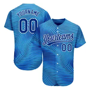 अद्वितीय डिजाइन गर्म ब्लू बेसबॉल जर्सी फैशन शो सेक्सी पुरुषों बेसबॉल जर्सी सॉफ्टबॉल पहनने खेलों कपड़े