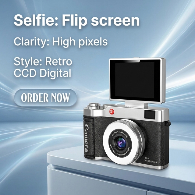 NEW Q07 Auto Focus Flip Cover 48mp Digital Kids Camera 8X Digital Zoom 48MP 2.4-Inch IPS Screen Face Detection Students YouTube