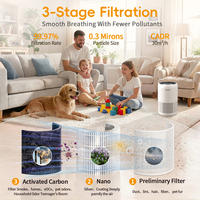 Purificateur d'air de bureau portable, style mini, avec filtre HEPA, purification de l'air pour la fumée, la poussière, le pollen, design compact pour la maison et le bureau