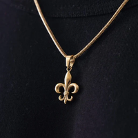 Inspireren Sieraden Vintage Design Rvs Fleur De Lis Hanger Ketting Nieuwe Creatieve Hanger Verloving Sieraden Voor Mannen