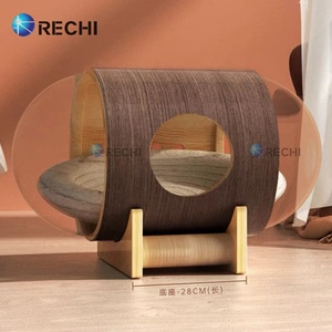 RECHI Meubles pour animaux de compagnie sur mesure Lit pour chat en bois en forme de <span class=keywords><strong>vaisseau</strong></span> <span class=keywords><strong>spatial</strong></span> Lit pour chat en acrylique transparent UFO Lit pour chat semi-fermé Capsule spatiale pour lit pour chien - Product Image 2