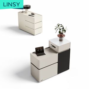 Mesa de Centro Moderna de Melamina Resistente para Sala de Estar, Aparador en Color Blanco y Negro ZQ1O-A - Product Image 6