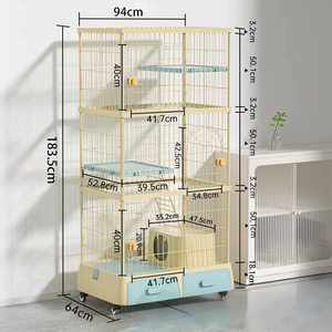 Casetta per Gatti Moderna ed Economica a Più Livelli con Vassoio in Plastica Ecologica e Ruote - Product Image 5