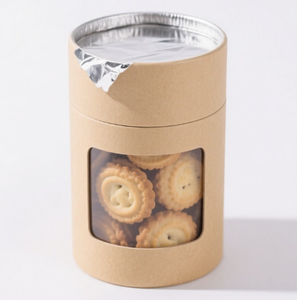 Eco Recyclable Kraft Paper Tube, Food Safe Custom Cylinder Canister for Biscuit Cookie Bakery Sweets - Product Image 4