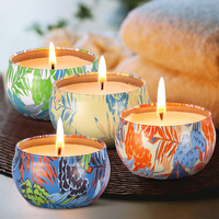 Boîtes de bougies en métal d'aromathérapie écologiques de Noël avec couvercles parfum bougies parfumées en cire de soja en gros
