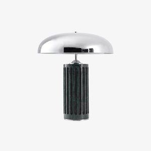 Lampe de table en marbre vert indien D40 H58cm, source de lumière LED, commande par interrupteur, décoration intérieure - Product Image 5