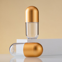 Flacon vide en plastique transparent de 50 ml avec bouchon doré pour capsules, idéal pour l'emballage de comprimés et granulés – Vente en gros