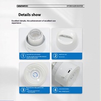 Bouteille d'eau hydrogénée tendance et simple de 380 ml, gobelet à eau hydrogénée portable, gobelet à eau hydrogénée avec technologie SPE PEM