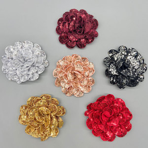 Handmade <b>Sequined</b> Flower 3D Fabric Flower 31-50mm For Garment Accessories - Product Image 1