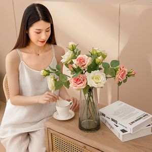 ดอกกุหลาบประดิษฐ์ CallaFloral ก้านเดี่ยว ทำจากโพลีเอสเตอร์ สำหรับตกแต่งภายในงานแต่งงาน สไตล์อินส์ - Product Image 1
