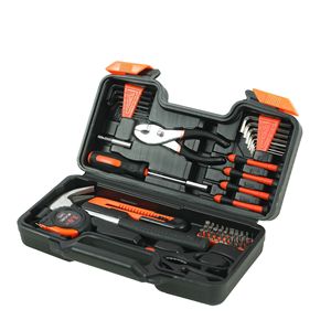 Juego de herramientas domésticas Jg-858 de 58 piezas con alicates en estuche rígido para uso doméstico, kit de herramientas manuales de acero al carbono - Product Image 3
