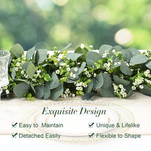 Artificial Eucalyptus Leaves And Vines 180Cm Green <b>Wreath</b> Door <b>Frame</b> Wedding Decoration - Product Image 2