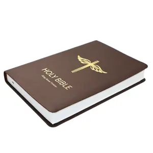 OEM factory wholesale selling good quantity custom size color put leather paper cover holy bible book printing for sales