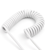 Vente en gros de cordon de chargeur de données rapide, câble enroulé filaire rétractable, ressort 3 en 1 PVC blanc de type C à C, câble pour téléphone Android, tresse