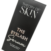 Boîte d'emballage personnalisée de luxe noire pour sérum de cils avec laminage mat et doublure en éponge, boîte à tiroir rigide pour cosmétiques