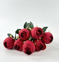 Bunga Ranunculus Buatan dari Kain Sutra 7 Kepala, Dekorasi Tahun Baru Imlek, Wisuda, Natal, Buatan Tangan, Modern, Ringan, Cepat