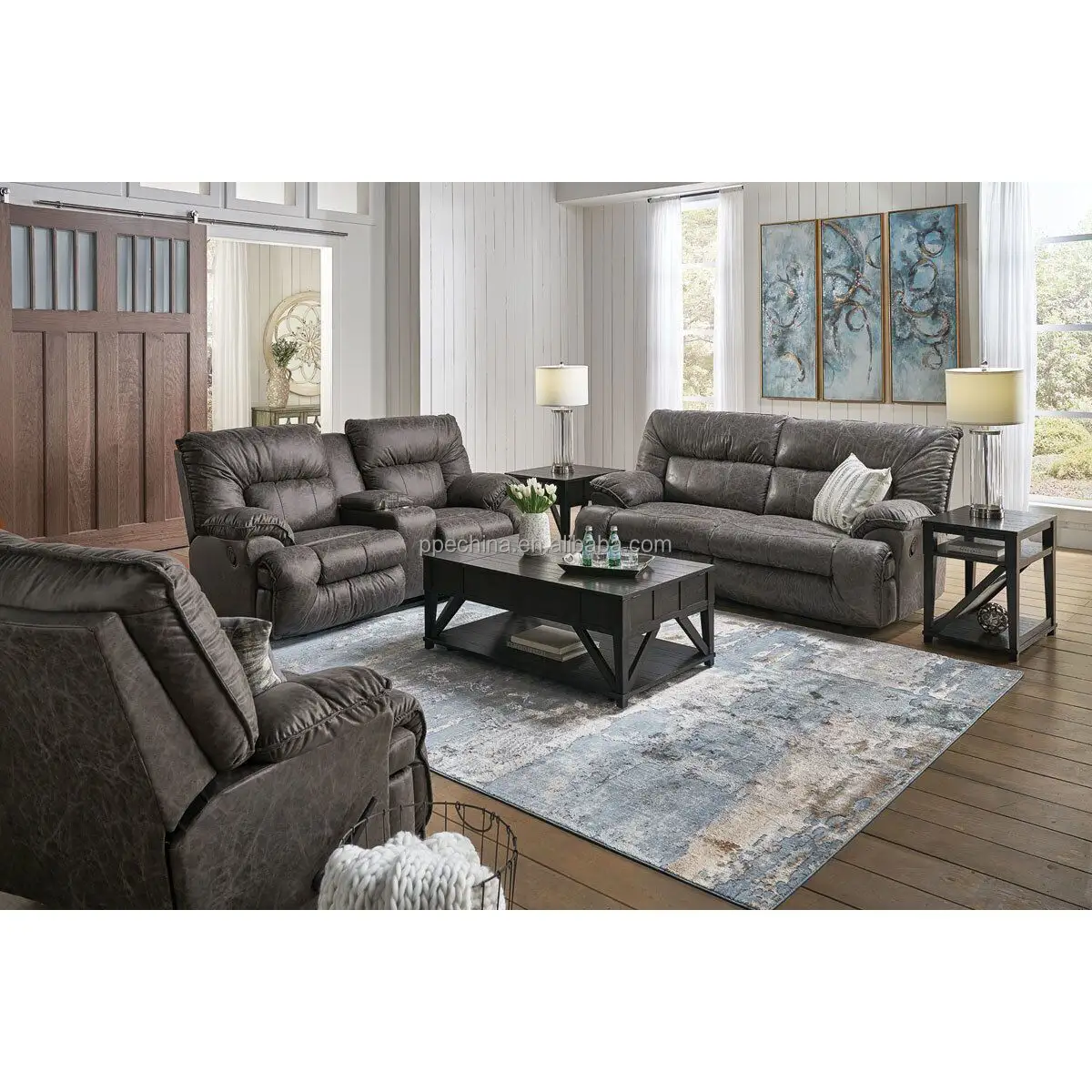 Ultimi mobili divano Design stile moderno soggiorno divano confortevole divano in tessuto Set per la casa