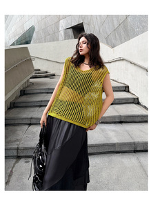 Bettergirl 2026 Nouveau <span class=keywords><strong>Gilet</strong></span> Tricoté Américain Style Spicy Girl à Découpes et Transparence, Coupe Ample <span class=keywords><strong>Sans</strong></span> Manches 2026 - Product Image 2