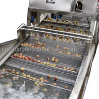 6m Automatische Voedselverwerkingslijnen - Fruit- en groentewasmachine Voedselsterilisator 800kg/u capaciteit SUS30408 Materiaal 3mm