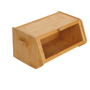 Caja de pan de bambú con tapa y compartimento para almacenamiento en la cocina del hogar 5682 - Product Image 5