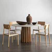 Ensemble table à manger nordique en bois vintage meubles 6 places en pin recyclé avec concept Wabi Sabi pour cuisine