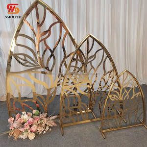 อุปกรณ์ตกแต่งพื้นหลังงานแต่งงานแบบโค้งทำจากสแตนเลสสตีลกลีบดอกไม้ขนาดต่างๆส่งตรงจากโรงงาน - Product Image 5