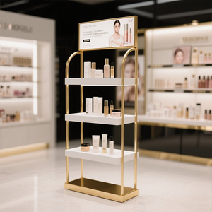Soporte de exhibición de cosméticos montado <span class=keywords><strong>en</strong></span> la pared minimalista moderno ahorro de <span class=keywords><strong>espacio</strong></span> <span class=keywords><strong>pequeño</strong></span> organizador de maquillaje solución de torre de exhibición de cuidado de la piel - Product Image 1