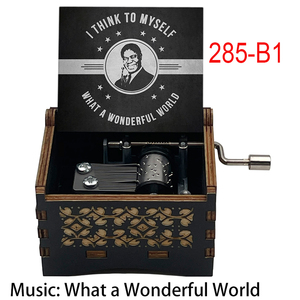 Qué maravilloso mundo caja de música con manivela de madera 18 notas melodía especial lindo recuerdo para amigos familia regalos de navidad - Product Image 2