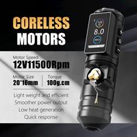 Ambitie Ninja Pro 2000mAh Coreless Motor Professionele Elektrische Direct Drive Draadloze Tattoo Machine Pen Gun voor Artiesten Lichaamskunst