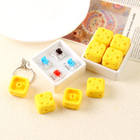 Portachiavi Antistress Stampato in 3D con 4 Griglie e Pulsanti a Forma di Formaggio, Ciondolo per Borsa, Ornamento da Scrivania, Accessorio Gioiello