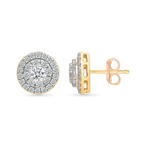 Custom <b>Silver</b> Circle Frame Earrings with Lab Grown Diamonds 10K Gold Style Luxury Jewelry for All Occasions - Product Image 3