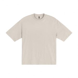 T-shirt pour homme en lin et coton vintage 250g, coupe ample, manches courtes, col petit, style streetwear, design polyvalent - Product Image 1