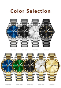 POEDAGAR 878 Men Gold Quartz Watches With <b>Calendar</b> Week Stainless Steel Waterproof Luminous Hands Luxury Watch for Men Reloj - Product Image 6