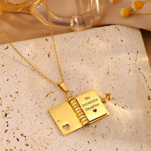 Collar con Medallón Personalizado con Nombre de Mi Pequeña Estrella para Hija, Nuevo Libro para Hija, Mini Colgante con Mensaje, Regalo de Acero Inoxidable con Cuerda - Product Image 4