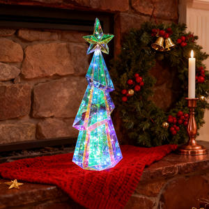 Ornements de Noël en PET prismatique irisé faits à la main, lumières écologiques, figurines de Noël de table, jouets - Product Image 6