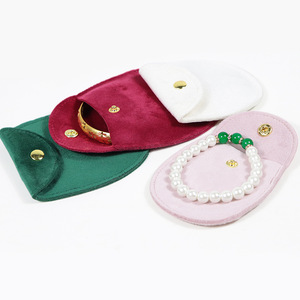 Bolsa de Almacenamiento de Joyas de Tela de Terciopelo Elíptica, Estilo Botón, Bolsa de Almacenamiento Pequeña, Venta al por Mayor de Bolsas de Almacenamiento de Joyas - Product Image 1
