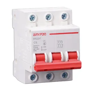 C6 230V 400V 6A 3P automatic motorized power supplier electrical box air circuit breaker MCB mini circuit breakers