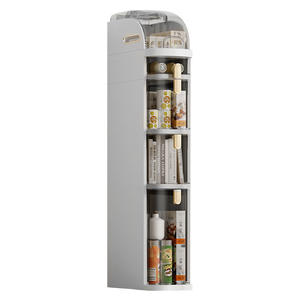 Armoire de rangement <span class=keywords><strong>à</strong></span> <span class=keywords><strong>tiroirs</strong></span> en plastique étroite <span class=keywords><strong>à</strong></span> <span class=keywords><strong>roulettes</strong></span> ultra-mince pour salon, design durable multicouche - Product Image 1