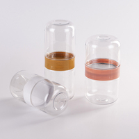 Bouteilles en plastique doubles de 250 ml, 360 ml, 500 ml, 700 ml avec couvercles colorés pour l'emballage alimentaire, pots en plastique transparents avec couvercles