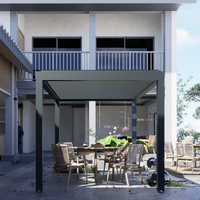 Bioclimatic Pergola en aluminium Toit à persiennes en aluminium Auvent électrique réglable pour terrasse de jardin Écran extérieur Pergola en option