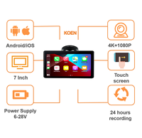 Android IOS CarPlay 1080P 4K Monitor Cámara trasera Sistema de seguridad Pantalla táctil de 7 pulgadas Coche HD Espejo retroviso
